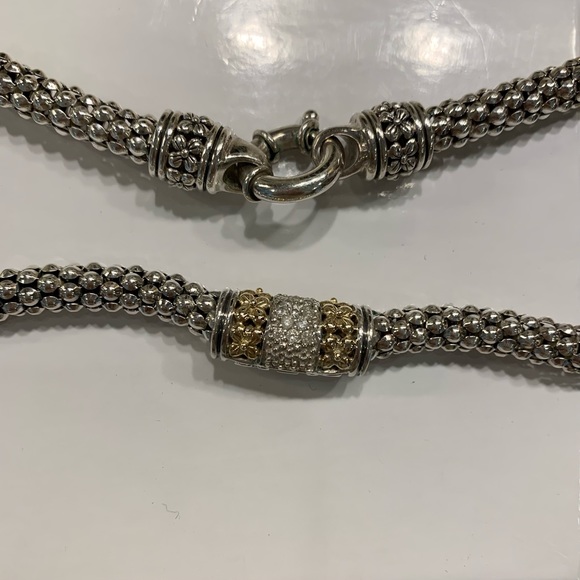 ⭐️Gabrielle Bruni⭐️ Sterling Silver, 14K and White Diamond Accent Necklace - Picture 7 of 8